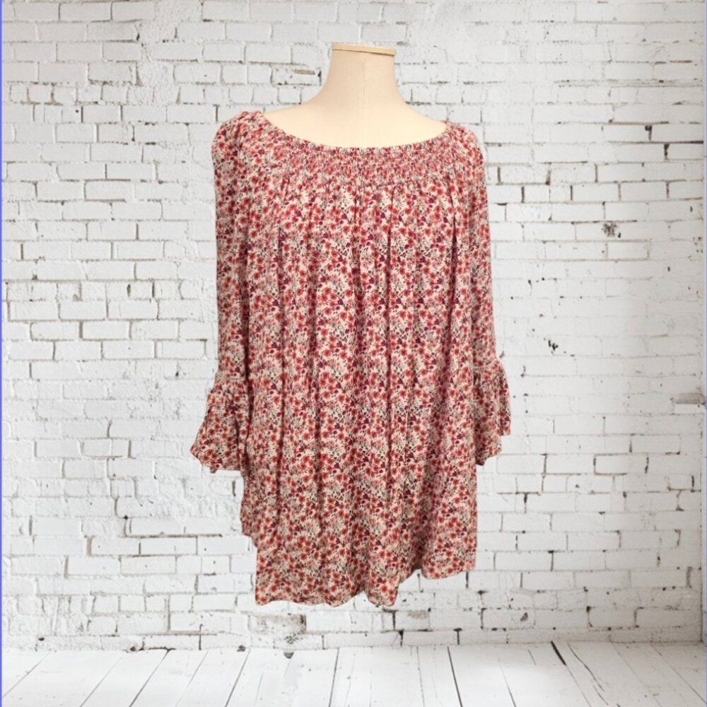 Women's floral peasant top size 14W  bohemian hippie